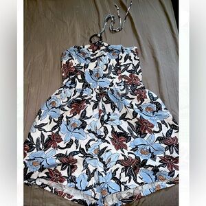 Old Navy Leaf Print Strapless Jumpsuit